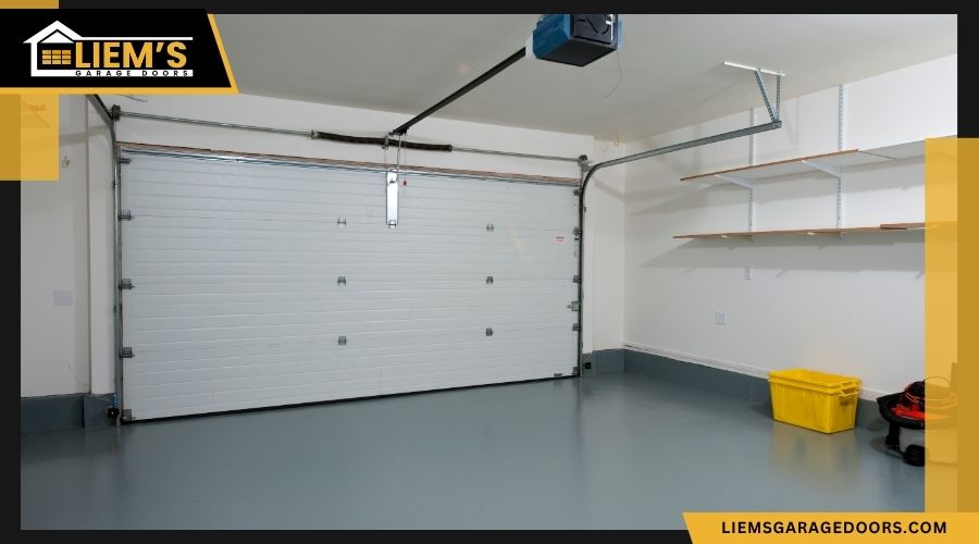 bestinclassgaragedoormotor A close up view of a high quality modern overhead garage door