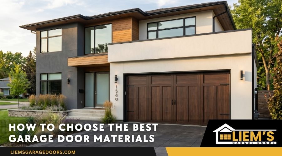 A modern residential home exterior featuring a premium, durable garage door.